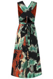 Tie Dye Multiway Plunge V Halter Maxi Dress
