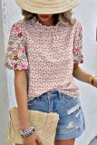 Frilled Collar Embroidery Floral Sleeves Blouse 
