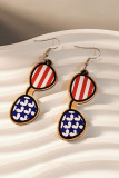 USA Print Wooden Earrings MOQ 5pcs