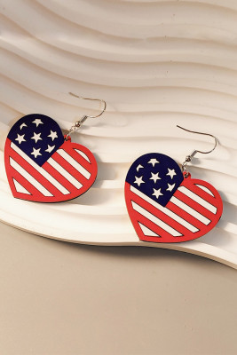 USA Print Wooden Earrings MOQ 5pcs