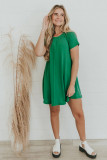 Bright Green Exposed Seamed T-shirt Dress