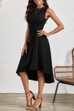 Plain Side Ruched Swing Dress