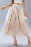 High Waist Smocked Gradient Sequin Skirt Dress 