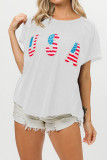 USA Sequin Patchwork Short Sleeves Top