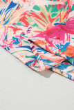 Multicolour Floral Ruffled Sleeve V Neck Summer Blouse