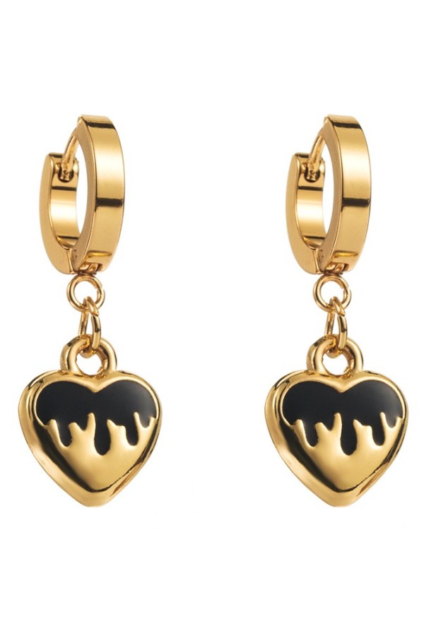 Alloy Heart Pendant Earrings MOQ 5pcs