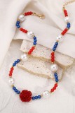 Retro Rose Independence Day Beads Necklace MOQ 5pcs