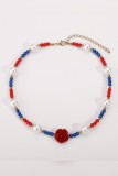 Retro Rose Independence Day Beads Necklace MOQ 5pcs