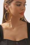 Alloy Twisted Big Round Earrings MOQ 5pcs