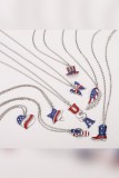 Alloy USA Independence Day Necklace MOQ 5pcs