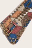 Western Vintage Colorblock Rivet Belt 