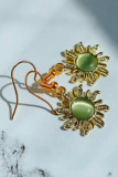 Alloy Sun with Green Stone Earrings MOQ 5pcs