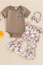 Butterfly Top and Flare Pants 3PCS Set 