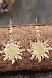 Alloy Sun with Green Stone Earrings MOQ 5pcs