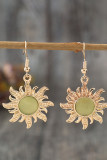 Alloy Sun with Green Stone Earrings MOQ 5pcs