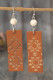 Geometric Monogram Wooden Earrings MOQ 5pcs