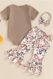 Butterfly Top and Flare Pants 3PCS Set 