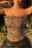 Leopard Spaghetti Crop Top 