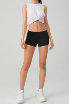 Black HIgh Waist Sports Running Yoga Shorts 