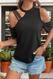 Black Cold Shoulder Straps Top 