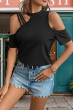 Black Cold Shoulder Straps Top 