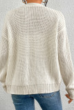 Heart Patchwork Apricot Open Button Knit Cardigan