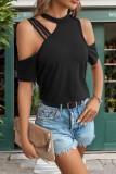 Black Cold Shoulder Straps Top 