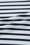 Black Stripe Oversized Contrast Trim Exposed Seam High Low T Shirt