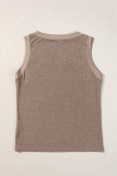 Simply Taupe Ribbed V Neck Tank