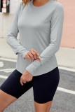 Plain Crew Neck Sunproof Long Sleeves Top