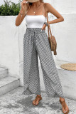 Printed Split High Waist Wide Leg Pants 