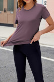 Plain Crew Neck Cool Short Sleeves Top