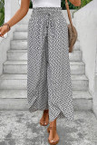 Printed Split High Waist Wide Leg Pants 