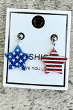 USA Flag Print Acrylic Earrings MOQ 5pcs