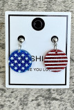 USA Flag Print Acrylic Earrings MOQ 5pcs