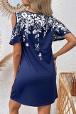 Cold Shoulder Printed Mini Dress 