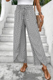 Printed Split High Waist Wide Leg Pants 