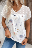 Floral Printed Lace Splicing Top 