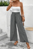 Printed Split High Waist Wide Leg Pants 