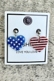 USA Flag Print Acrylic Earrings MOQ 5pcs