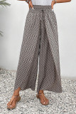 Printed Split High Waist Wide Leg Pants 