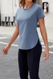 Plain Crew Neck Cool Short Sleeves Top