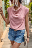 Pink Funnel Neck Swiss Dot Top 