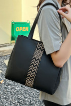 Aztec Tape Splicing PU Tote Bag MOQ 3pcs