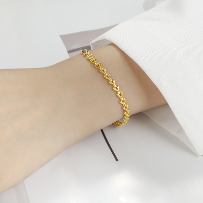 Golden Heart Chain Bracelet