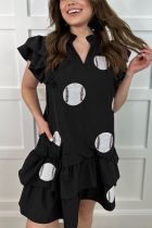 Baseball Sequin Ruffle Dress 