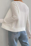 White Front Open Knitting Top