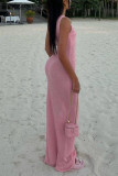 Plain Twisted Bust Knit Maxi Dress