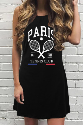 Paris Tennis Club Print Tank Dress