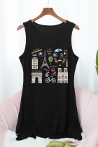 Paris Illustrations Print Tank Dress